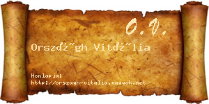 Országh Vitália névjegykártya