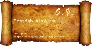 Országh Vitália névjegykártya